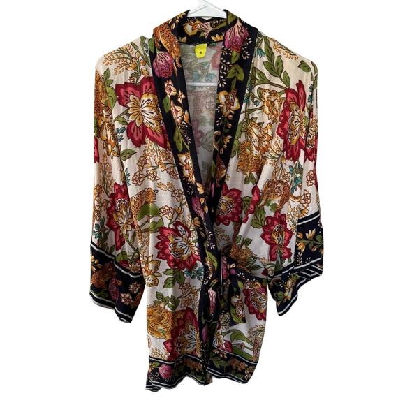 Farm Rio Pants - Farm Rio Women’s Tapestry Knit Crossover Kimono size S